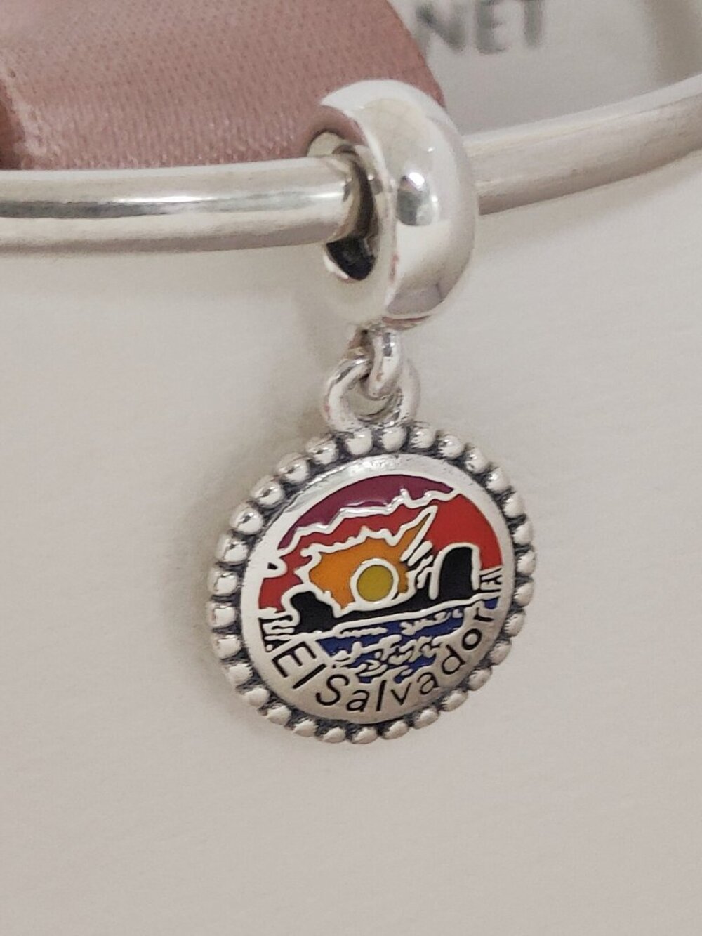 Pandora The Republic of El Salvador Travel Vacation Dangle Charm Sterling Silver